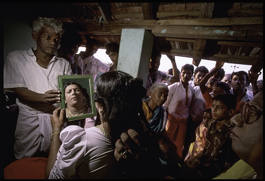 Hijra preparing for religious festival Koovagam, Tamil Nadu