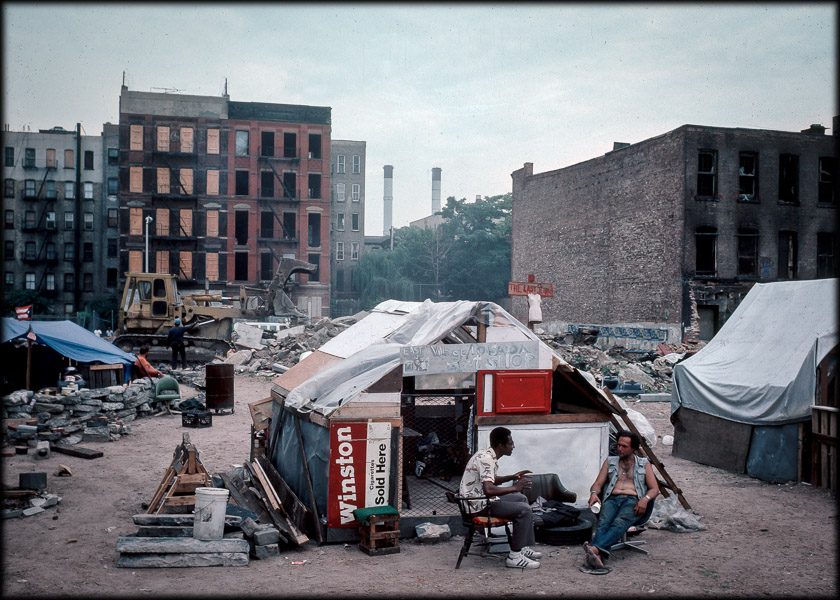 development site on 7th btwn C and D occupied by homeless