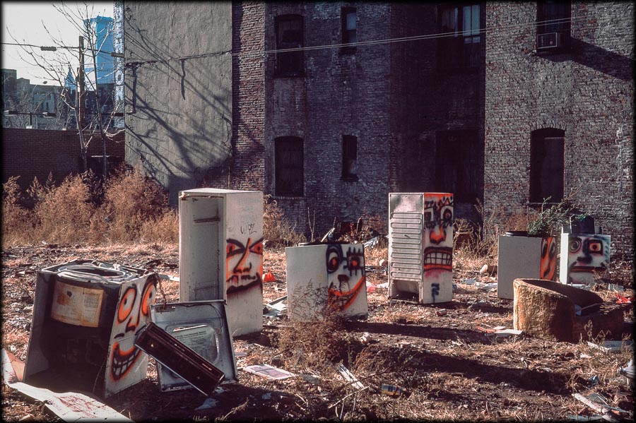 discarded appliances in Alphabet City